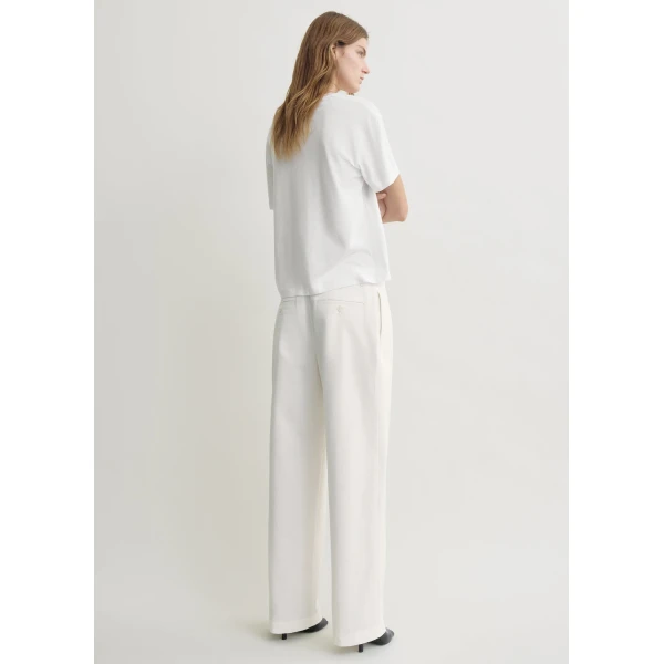 Totême Relaxed Chino Trousers White - Pants - Scandinavian Minimalist Luxury at Coveti