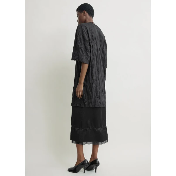 Totême Relaxed Tee Dress Black - Dresses - Scandinavian Minimalist Luxury at Coveti
