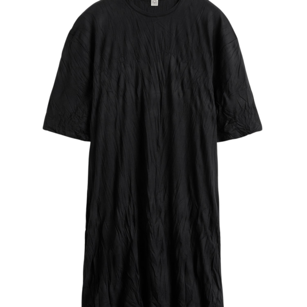 Totême Relaxed Tee Dress Black - Dresses - Scandinavian Minimalist Luxury at Coveti