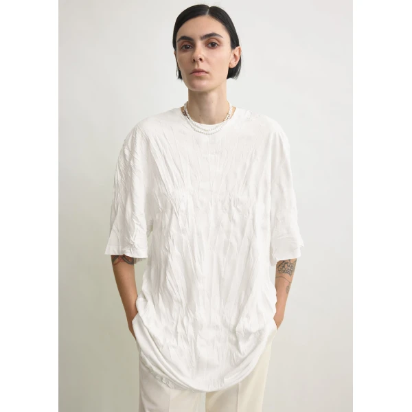 Totême Relaxed Tee Dress Off-White - Dresses - Scandinavian Minimalist Luxury at Coveti