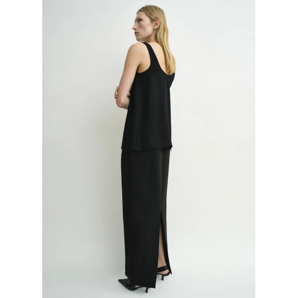 Totême Sablé Tank Black - Tops - Scandinavian Minimalist Luxury at Coveti