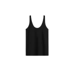 Totême Sablé Tank Black - Tops - Scandinavian Minimalist Luxury at Coveti