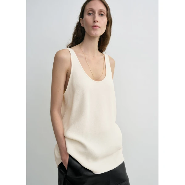 Totême Sablé Tank Macadamia - Tops - Scandinavian Minimalist Luxury at Coveti
