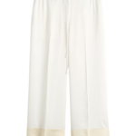 Totême Satin Drawstring Trousers White - Pants - Scandinavian Minimalist Luxury at Coveti