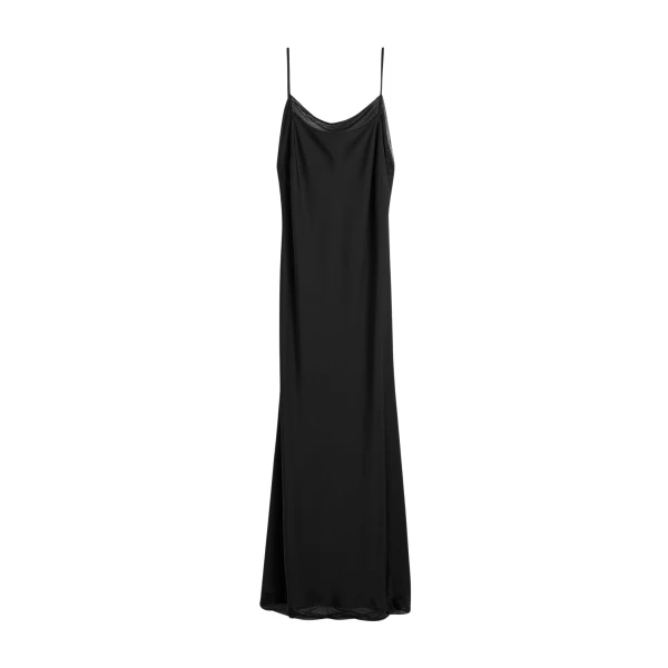 Totême Satin Slip Dress Black - Dresses - Scandinavian Minimalist Luxury at Coveti
