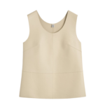 Totême Scoop-Neck Leather Top Sand - Tops - Scandinavian Minimalist Luxury at Coveti