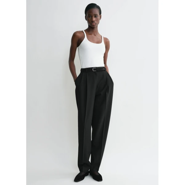 Totême Scoop Neck Rib Tank White - Tops - Scandinavian Minimalist Luxury at Coveti