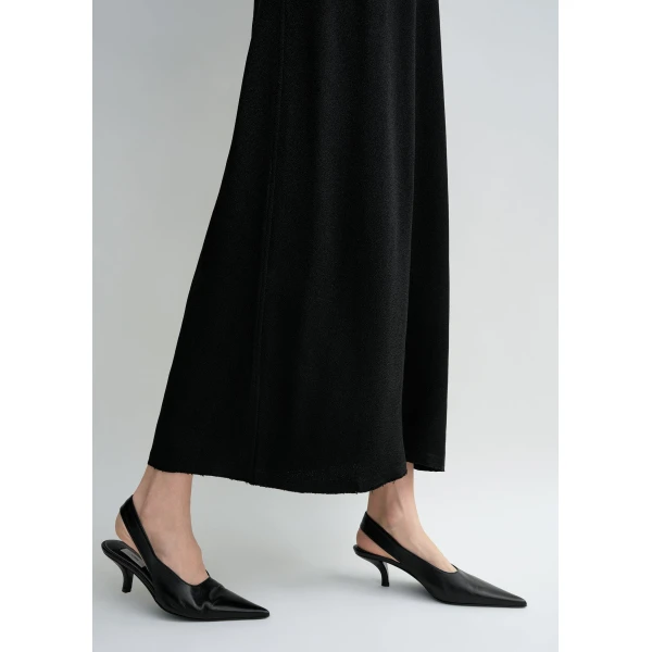 Totême Scoop-Neck Sablé Dress Black - Dresses - Scandinavian Minimalist Luxury at Coveti