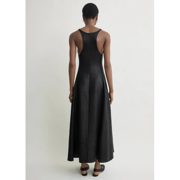Totême Sculpted Cotton Dress Black - Dresses - Scandinavian Minimalist Luxury at Coveti