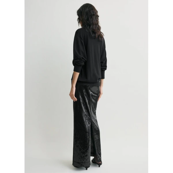Totême Sequin Skirt Black - Skirts - Scandinavian Minimalist Luxury at Coveti