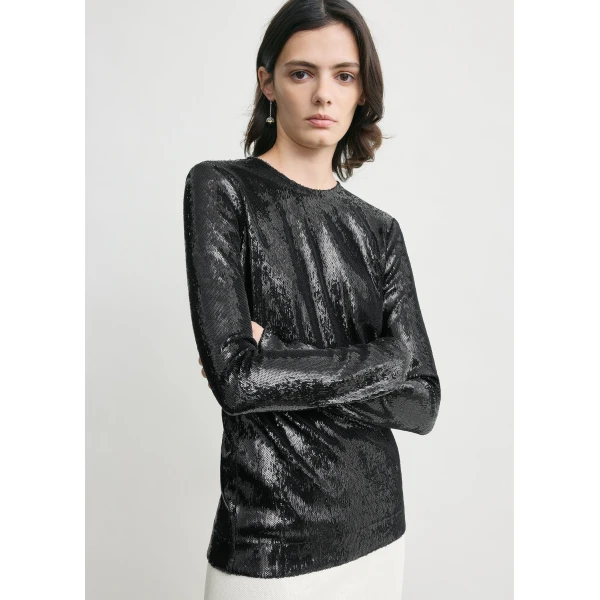 Totême Sequin Top Black - Tops - Scandinavian Minimalist Luxury at Coveti