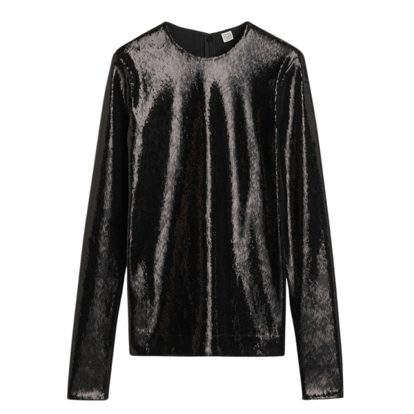Totême Sequin Top Black - Tops - Scandinavian Minimalist Luxury at Coveti