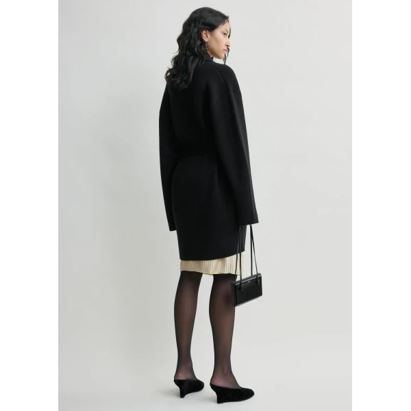 Totême Shawl-Lapel Robe Black - Robes - Scandinavian Minimalist Luxury at Coveti