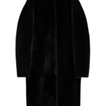 Totême Shearling Midi Coat Black - Coats - Scandinavian Minimalist Luxury at Coveti