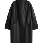 Totême Shearling Wrap Coat Black - Coats - Scandinavian Minimalist Luxury at Coveti