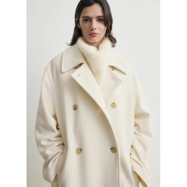 Totême Shield Coat Ecru - Coats - Scandinavian Minimalist Luxury at Coveti
