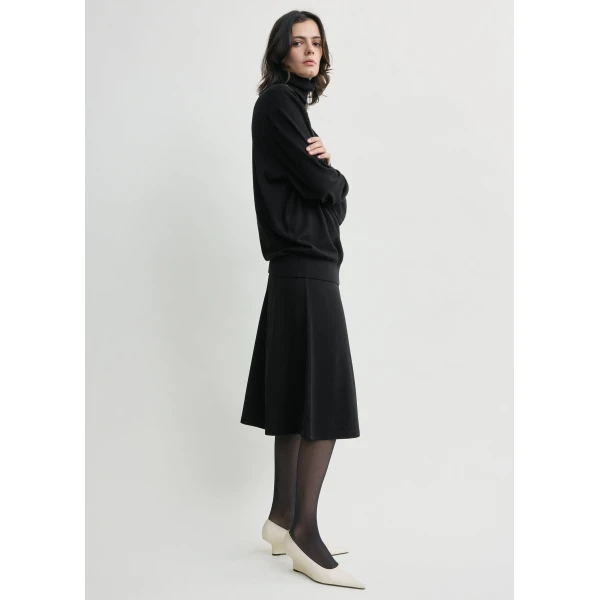 Totême Short Fluid Jersey Skirt Black - Skirts - Scandinavian Minimalist Luxury at Coveti