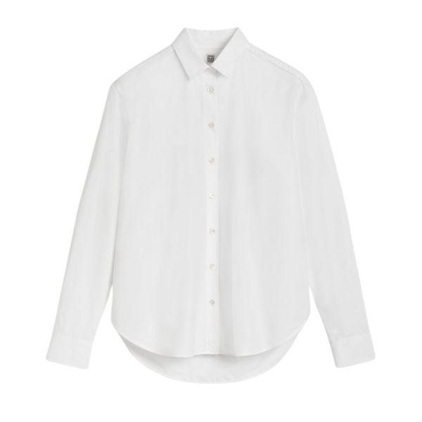 Totême Signature Cotton Shirt White - Tops - Scandinavian Minimalist Luxury at Coveti