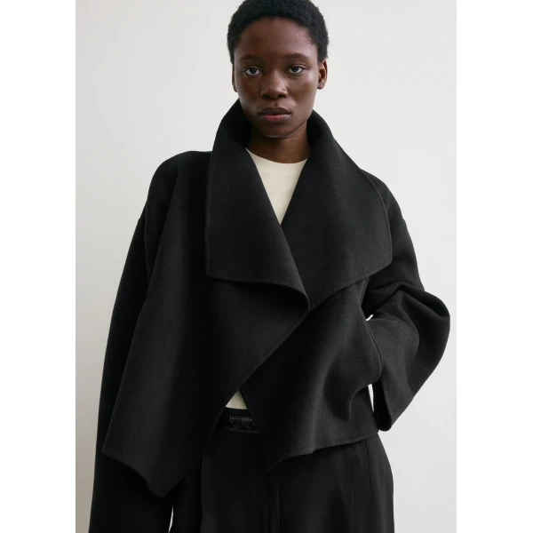 Totême Signature Doublé Jacket Black - Jackets - Scandinavian Minimalist Luxury at Coveti