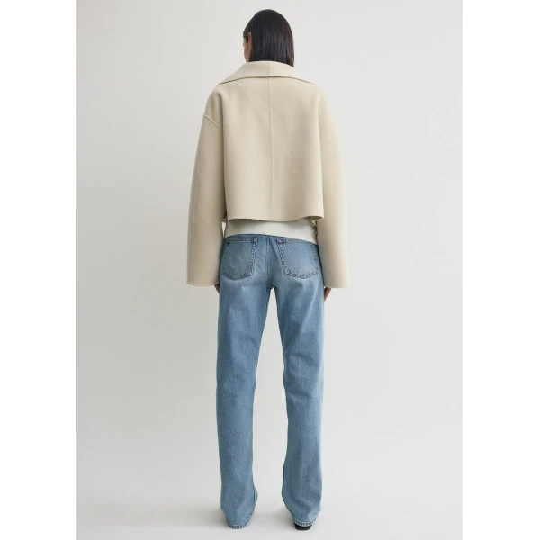 Totême Signature Doublé Jacket Peanut - Jackets - Scandinavian Minimalist Luxury at Coveti
