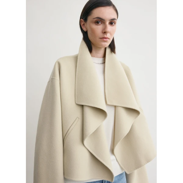 Totême Signature Doublé Jacket Peanut - Jackets - Scandinavian Minimalist Luxury at Coveti