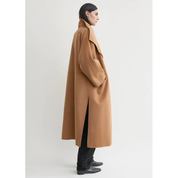 Totême Signature Wool Cashmere Coat Camel - Coats - Scandinavian Minimalist Luxury at Coveti