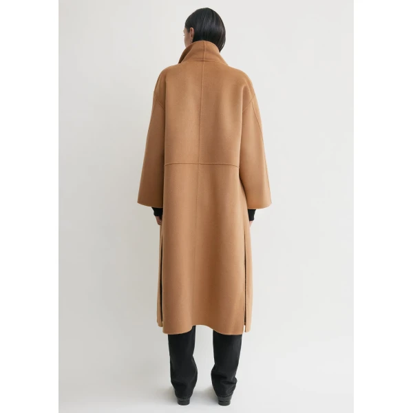 Totême Signature Wool Cashmere Coat Camel - Coats - Scandinavian Minimalist Luxury at Coveti