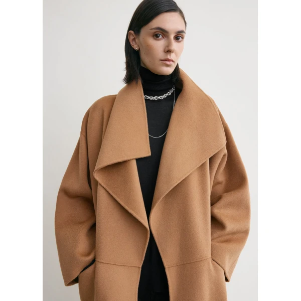 Totême Signature Wool Cashmere Coat Camel - Coats - Scandinavian Minimalist Luxury at Coveti