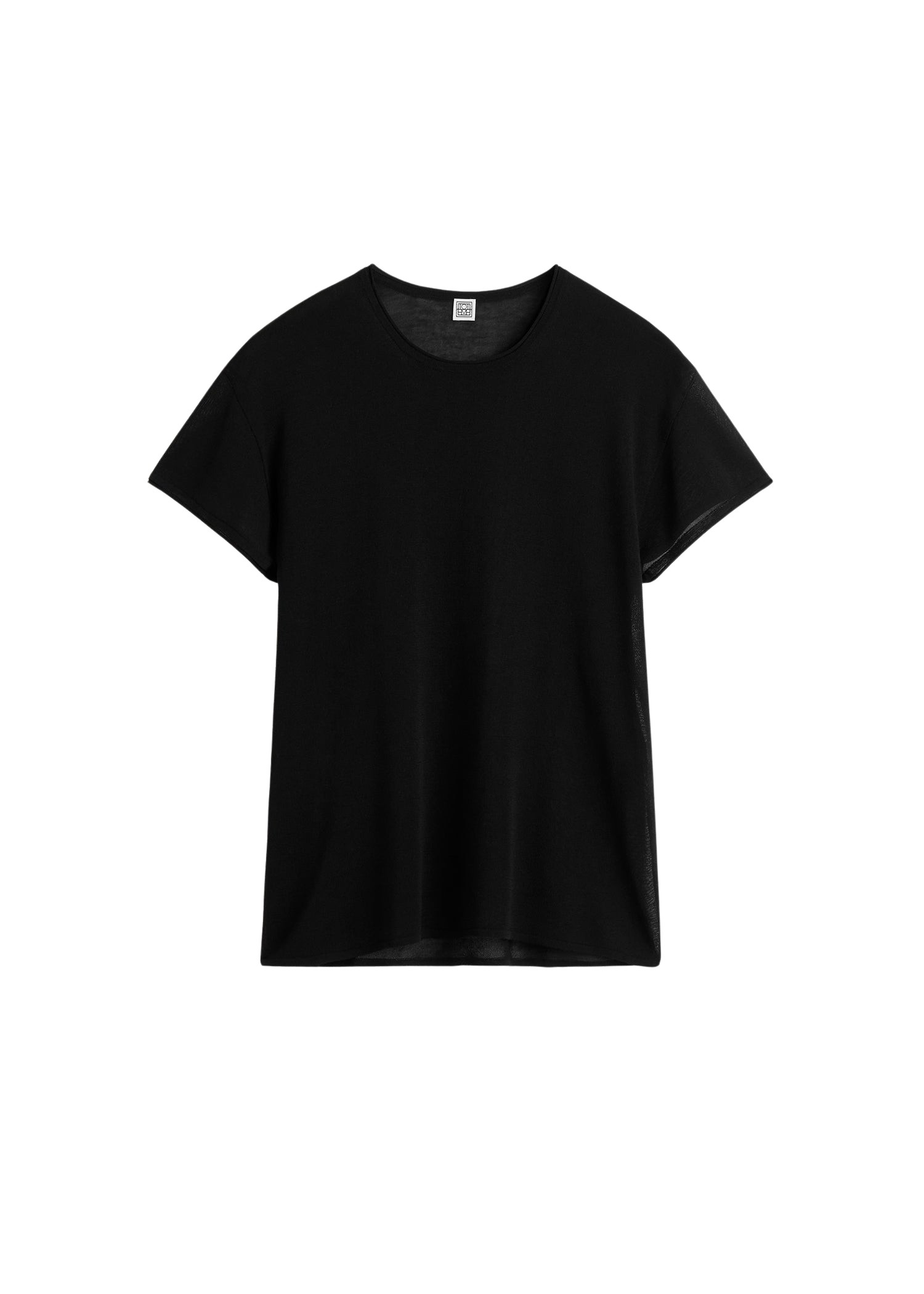 Toteme-Silk-Tee-Black93398_nobg Totême Silk Tee Black - Tops - Scandinavian Minimalist Luxury at Coveti