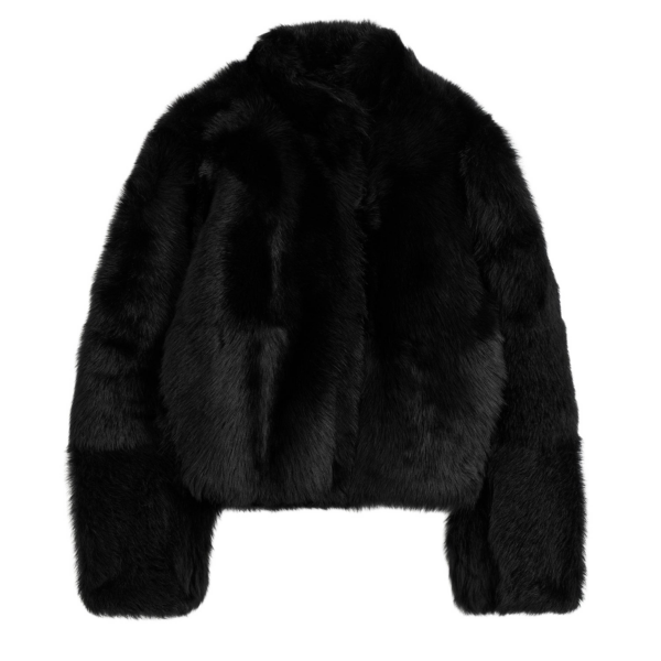 Totême Silky Shearling Jacket Black - Jackets - Scandinavian Minimalist Luxury at Coveti
