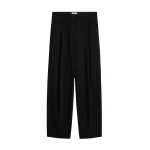 Totême Single Pleat Cotton Trousers Black - Pants - Scandinavian Minimalist Luxury at Coveti