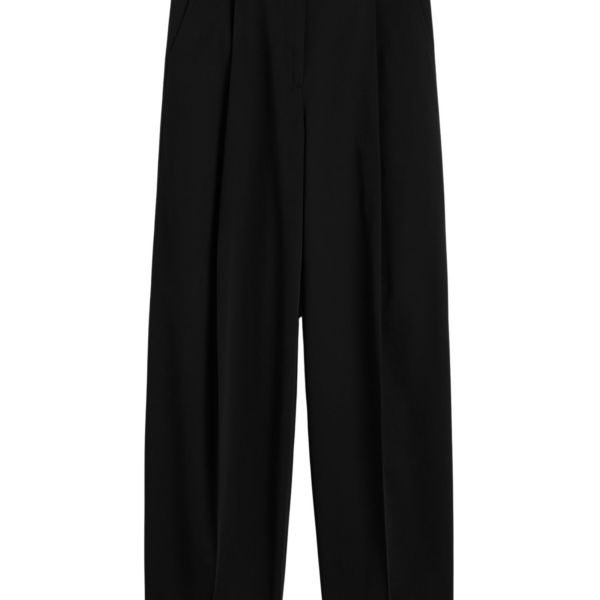 Totême Single Pleat Cotton Trousers Black - Pants - Scandinavian Minimalist Luxury at Coveti