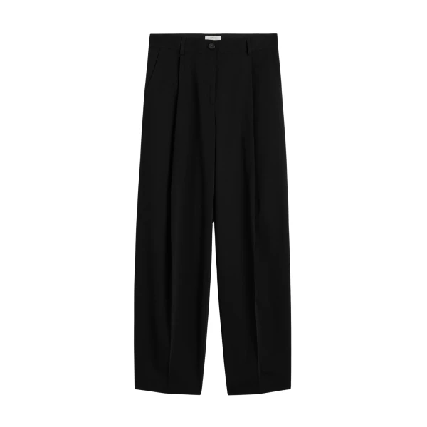 Totême Single Pleat Cotton Trousers Black - Pants - Scandinavian Minimalist Luxury at Coveti