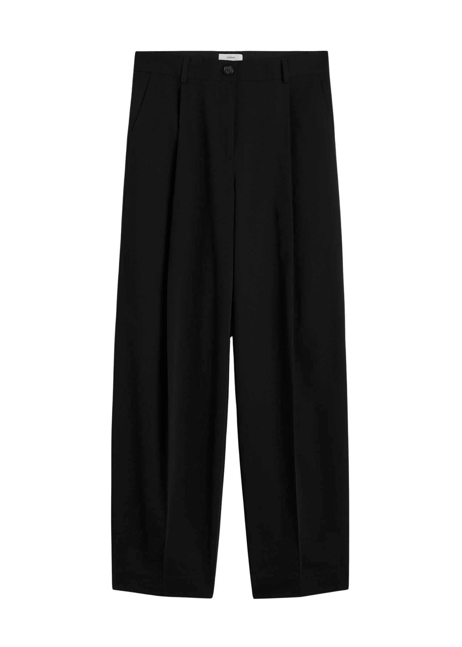 Toteme-Single-Pleat-Cotton-Trousers-Black40274_nobg Totême Single Pleat Cotton Trousers Black - Pants - Scandinavian Minimalist Luxury at Coveti
