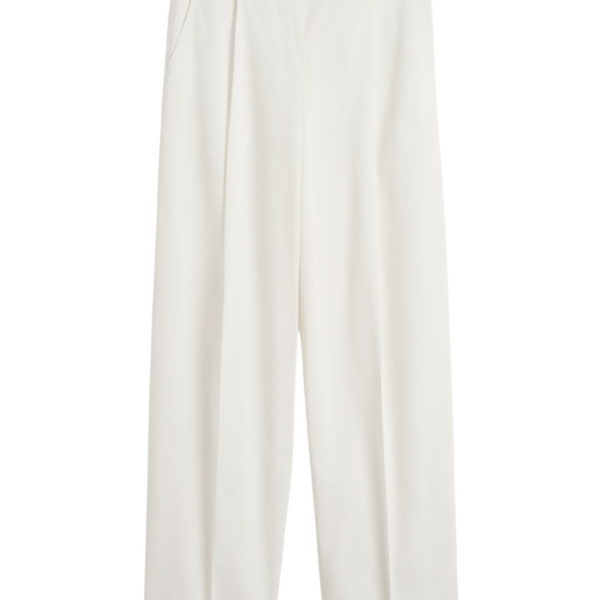 Totême Single Pleat Cotton Trousers White - Pants - Scandinavian Minimalist Luxury at Coveti