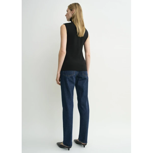 Totême Sleeveless Fine Turtleneck Black - Knitwear - Scandinavian Minimalist Luxury at Coveti