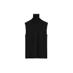 Totême Sleeveless Fine Turtleneck Black - Knitwear - Scandinavian Minimalist Luxury at Coveti