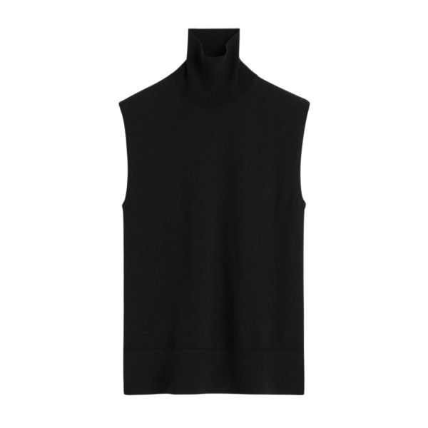 Totême Sleeveless Fine Turtleneck Black - Knitwear - Scandinavian Minimalist Luxury at Coveti