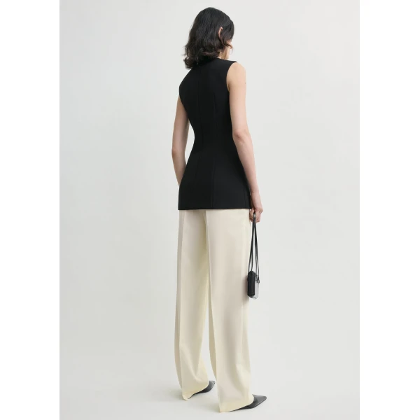 Totême Sleeveless Pocket Top Black - Tops - Scandinavian Minimalist Luxury at Coveti
