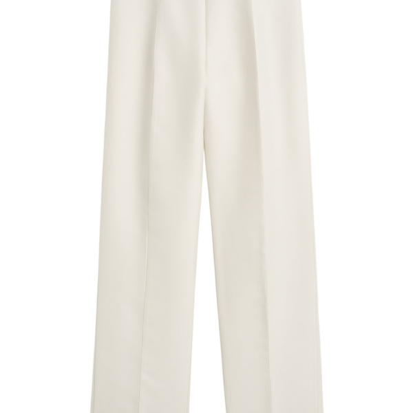 Totême Slim Evening Trousers Ecru - Pants - Scandinavian Minimalist Luxury at Coveti