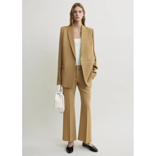 Totême Slim Tailored Blazer Beige - Jackets - Scandinavian Minimalist Luxury at Coveti