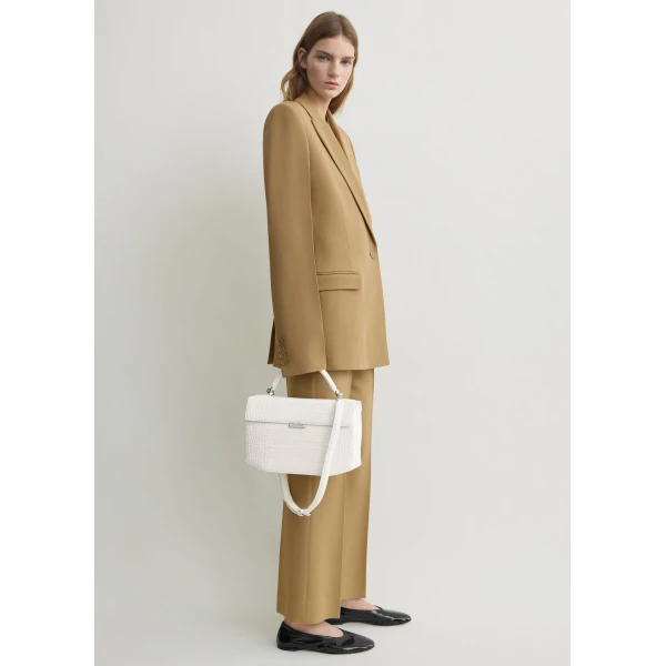 Totême Slim Tailored Blazer Beige - Jackets - Scandinavian Minimalist Luxury at Coveti