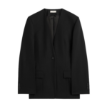 Totême Slouch Blazer Black - Jackets - Scandinavian Minimalist Luxury at Coveti