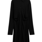Totême Slouch Jersey Shirtdress Black - Dresses - Scandinavian Minimalist Luxury at Coveti