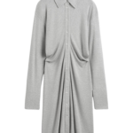 Totême Slouch Jersey Shirtdress Pale Grey Mélange - Dresses - Scandinavian Minimalist Luxury at Coveti