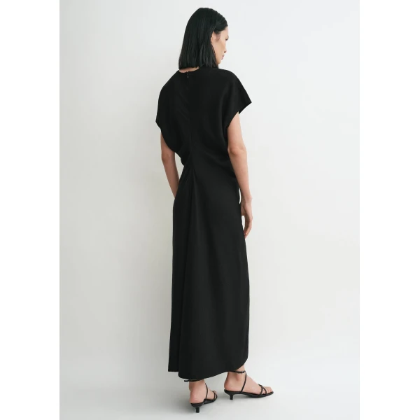 Totême Slouch Waist Basketweave Dress Black - Dresses - Scandinavian Minimalist Luxury at Coveti