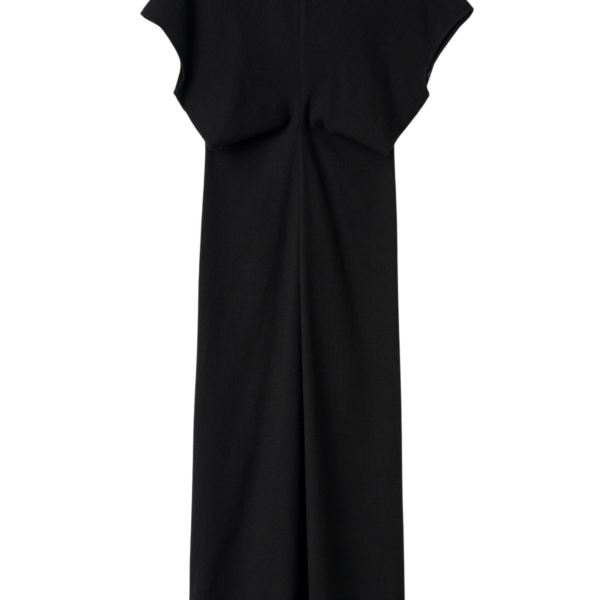 Totême Slouch Waist Basketweave Dress Black - Dresses - Scandinavian Minimalist Luxury at Coveti