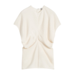 Totême Slouch Waist Crinkled Top Cream - Tops - Scandinavian Minimalist Luxury at Coveti