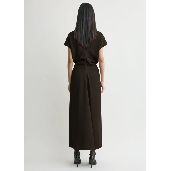 Totême Slouch Waist Dress Bark - Dresses - Scandinavian Minimalist Luxury at Coveti