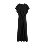 Totême Slouch Waist Wool Dress Black - Dresses - Scandinavian Minimalist Luxury at Coveti